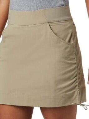 GreenTea Khaki Drawcord Active Mini Skirt